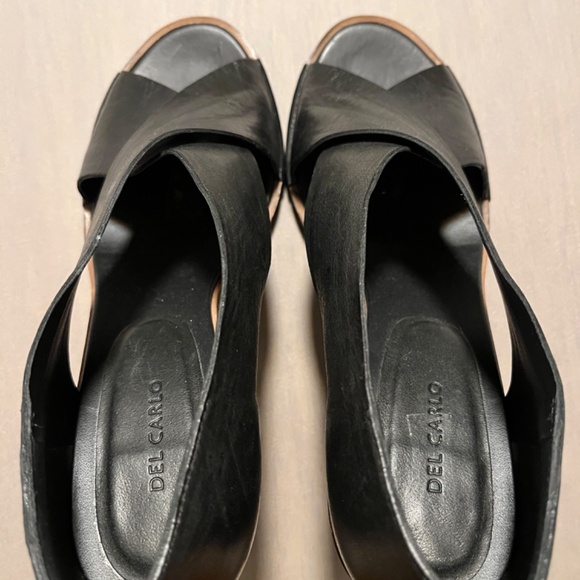 Del Carlo Black Open Toe High Heel Platforms main image 2